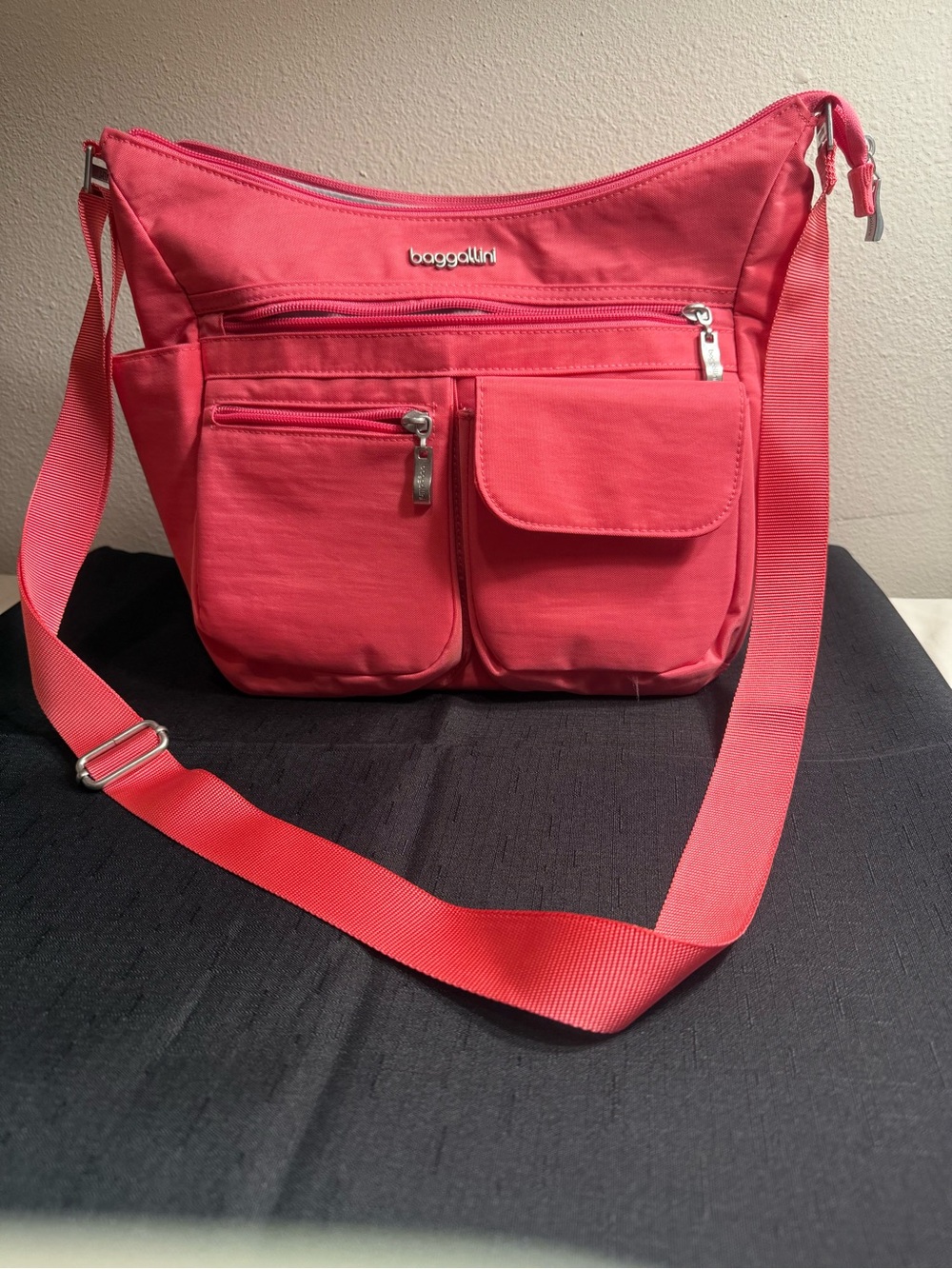 Baggallini Coral Pink Crossbody Organizer Bag